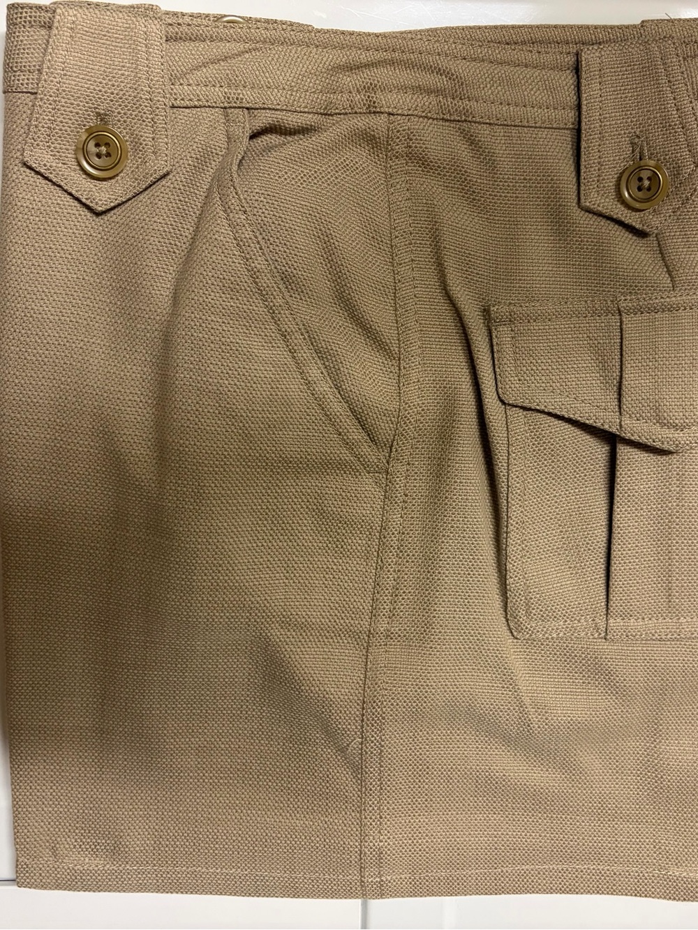 Canvas Utility Mini Skirt in Khaki